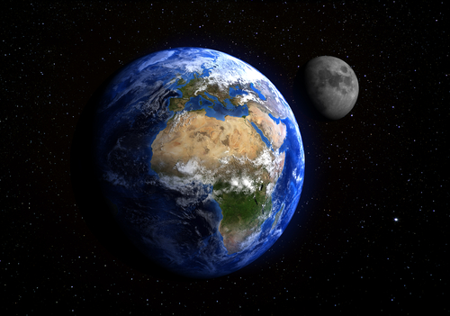 moon and Earth